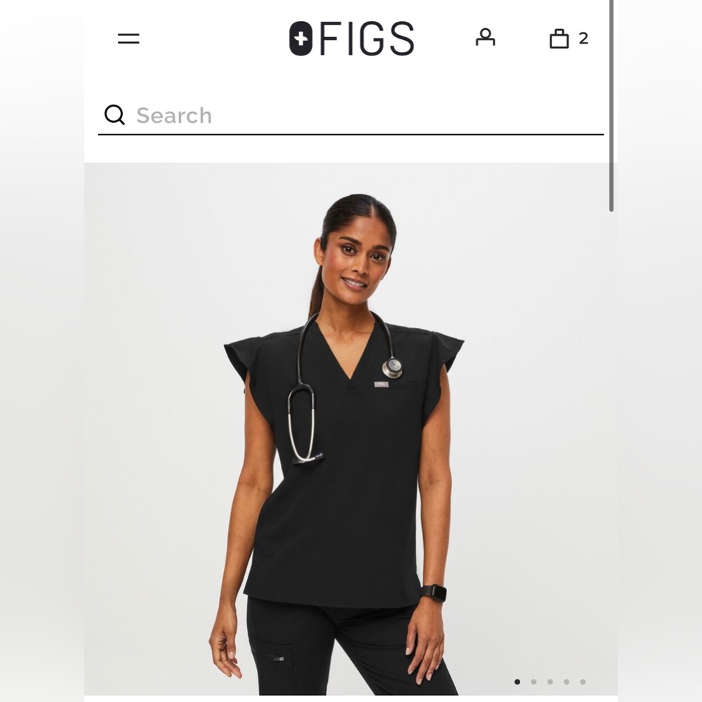 Figs Flutter sleeve scrub top
